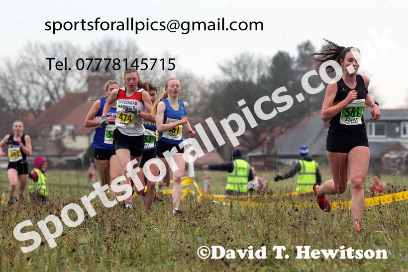 Womens under-17s and under-20s, 2021 North Eastern Cross Country Championships, Sedgefield. Photo: David T. Hewitson/Sports for All Pics
